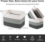 OIAHOMY Storage Basket, Woven Baskets for Storage, Cotton Rope Basket for toys,Towel Baskets for Bathroom - Pack of 3, Gradient Dark Gray