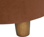 HomePop Home Decor | Upholstered Round Storage Ottoman | Ottoman with Storage for Living Room & Bedroom, Spice Orange Velvet Large