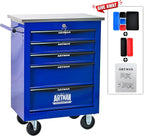 5 Drawer Rolling Tool Chest with Locker, 22.2" D Metal Movable Lockable Tool Cart Box Multi-Functional Hardware Storage Cabinet Box for Warehouse Basement Home Pantry Garage