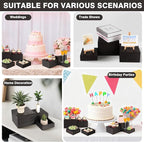 3 Pack Wood Cake Cupcake Stand Buffet Risers, Wooden Display Stand Wood Display Riser, Square Food Display Risers for Party Wedding Birthday Home (6" 7" 8")