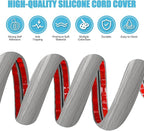 Floor Cord Cover Cavity 0.8"x0.37" Self Adhesive Cord Hider, 10FT Low Profile Cable Management, Extension Strip Protector for Wires, Prevent Cable Trips for Offices, Gyms, Exhibitions (Gray Wood)