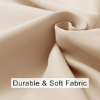 JIUZHEN Short Blackout Curtains for Small Window - Cafe Room Darkening Privacy Thermal Insulated Half Window Curtains Tiers for Bathroom,Kitchen, W 52 x L 36 Inch, Set of 2 Panels with Tiebacks, Beige