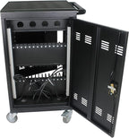 Laptop and Tablet Charging Cart, 35 Unit Device Mobile Charging Station for Chromebook, Tablet, Laptop, with Charging Port Screen Size Up to 16.3", Suitable for Office, Classroom, etc (Black)