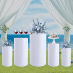 Cake Pedestal Stands for Party 5PCS Dessert Table Display Plinth Pillars White Round Cylinder Pedestal Stands for Wedding Sculpture Display Column Decoration Cube (5PCS-Cylinder-White)