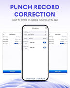 NGTeco APP-Based Time Clock, 2-in-1 Fingerprint Time Clock for Employees Small Business with Auto Punch & Mobile App, Battery Backup, 2.4GHz WiFi, iOS/Android Sync, No Monthly Fee
