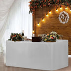 HolidayIdeas Fitted Silver Grey Tablecloths - 72 x 30 Inch - 2 Pack Rectangle Tableclothes for 6 Foot Tables, Polyester Fabric Table Cover for Folding Table, Parties, Wedding, Trade Show