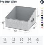 DIMJ Closet Storage Bins 6 Pack - Fabric Storage Baskets for Shelves, Collapsible Clothes Organizers with Handles, Trapezoid Shelf Organization Storage Cubes for Purse, Toys, Books, Towel, Socks