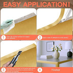 GSCIT Club Gold Edge Banding, 1 1/2 Inch x 25ft Aluminum Brushed Edge Banding PVC Edge Trim for Cabinet Repair Furniture