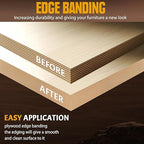 Birch Veneer Edge Banding, 3/4 Inch x 100Ft Pre-Glued Flexible Plywood Edge Banding Tape Real Wood Iron on Veneer Edging Tape with Hot Melt Adhesive Wood Trim for Furniture Panels Restoration