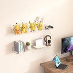 30 Inches Clear Long Floating Shelves for Wall, Acrylic Wall Shelf for Plants, Radio, Funko Pop, Books, Picture Frame, Clock, Cosmetics, Toiletries, 2 Pack(30 Inch)