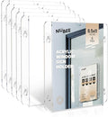 NIUBEE Acrylic Window Sign Holder with Suction Cups 8.5 X 11, Clear Acrylic Frames Glass Door Mount, Displaying Flyers, Notices and Menus, for Office, Store, Home, Restaurant (6 Pack)