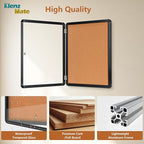 26"x20" Enclosed Cork Bulletin Board Tamper-Proof Dispaly Case,Aluminium Frame,Shatter Resistant Lockable Bulletin Board with Clear Acrylic Door for School,Office,Mall,Community,Hospital