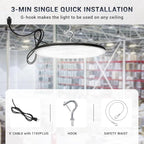 6 Pack 300W UFO Led High Bay Light,120VAC,5000K Daylight Commercial Bay Lighting,IP66 Waterproof,45050LM,1300W MH/HPS with Plug Area Lighting for Warehouse/Shop/Workshop/Barn/Gym/Factory