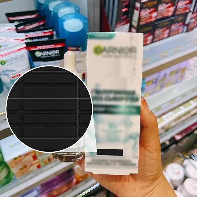 108 Pieces of 58 kHz Acousto-Magnetic (AM) Security Tag Labels, Compatible with 58 kHz EAS Systems. Features Simulated Barcodes