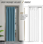 JIUZHEN Blackout Doorway Curtains 80 inch Length - 2 Panels Thermal Insulated Privacy Soundproof Rod Pocket Closet Door Curtains Room Divider for Bedroom,Office, 42 x 80 inches, Stone Blue