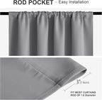 PONY DANCE Blackout Curtains for Bedroom 90 inches Long 2 Panels Set, Thermal Insulated Rod Pocket Black Out Window Drapes, Noise Reducing Window Treatment for Living Room(W52 x L90 inch, Silver Grey)