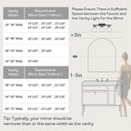 Arched Wall Mirror for Bathroom, 20"x30" Black Modern Metal Frame for Entryway Living Room Bedroom Wall Decor