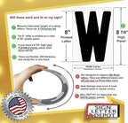 Marquee Letters for Portable Road Signs - 8 Inch Black Letters, Red Numbers on 8 7/8 Inch Flexible 030 mil Panel, Sign Letter Depot - Made in USA