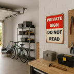 Private Sign Do Not Read Oops Too Lates Funny Tin Metal Sign 12x8 Inch - Retro Vintage Wall Art Decor for Home or Garage (NOread)