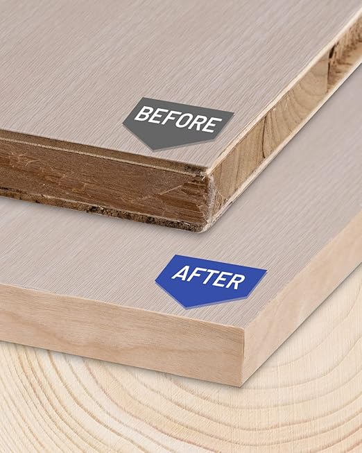 Birch Edge Banding 3/4 inch x 25 ft Real Wood Veneer Plywood Edge Banding Iron-on Pre-glued Veneer Edging Tape for Cabinet Repairs Furniture Restoration
