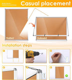 SWANCROWN Enclosed Bulletin Board 48x36 in, Tamperproof Lockable Cork Board Wall Display Case with 2 Locks for Office School Home, Aluminum Frame, Pack of 2