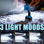 Cordless LED Work Light for Makita 18V Battery, 2000LM Portable Handheld Flashlights Tool with USB Port and 3 Brightness Modes for Camping, Fishing, Job Site, Indoor & Outdoor Use