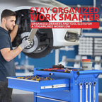 5-Drawers Garage Tool Chest, Large Capacity Tool Cabinet Heavy Duty Mechanic Rolling Tool Box Metal Locking Tool Cart with Drawers and Wheels for Storage