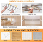 BAOYOUNI Tension Shelf Adjustable Closet Rod Space Saving Wardrobe Clothes Dividers Ivory, 33.07-46.26 Inches
