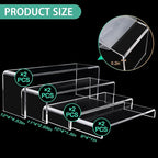 8 Pcs Large Acrylic Display Risers, 12" Large Risers Display Stands, 0.19" Thick Clear Risers Display Stands Large, Clear Rectangular Display Shelf for Showcase, Collectibles, Cupcake, Dessert