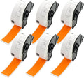 BETCKEY - Standard Address Labels Replacement for Brother DK-1201 (1.1 in x 3.5 in), Compatible with Brother QL Label Printers [6 Rolls/2400 Labels, Orange]