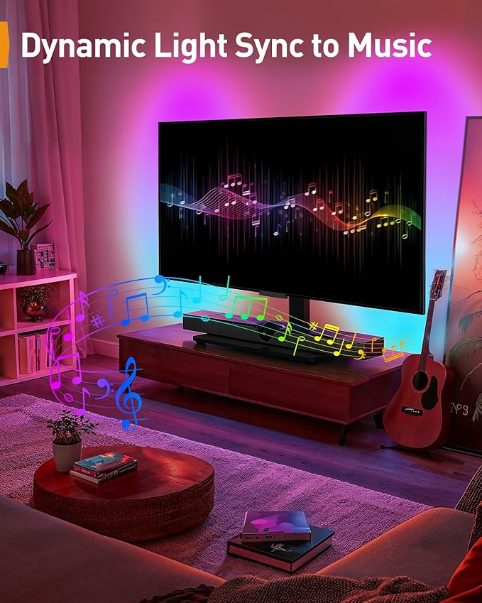 Perlegear Universal Swivel TV Stand with LED Lights for 32–70 inch TVs, Height Adjustable Table Top TV Stand with Tilt, Tempered Glass Base, Holds up to 88 lbs, Max VESA 400x400mm, PGTVS32B