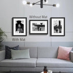 VCK 12x16 Picture Frame 5 Pack - Black, High-End Wood Poster Frames with Tempered Glass, Display 8.5x11 Photo with Mat or 12x16 without Mat, Art Gallery-Quality, Wall Hanging, Black