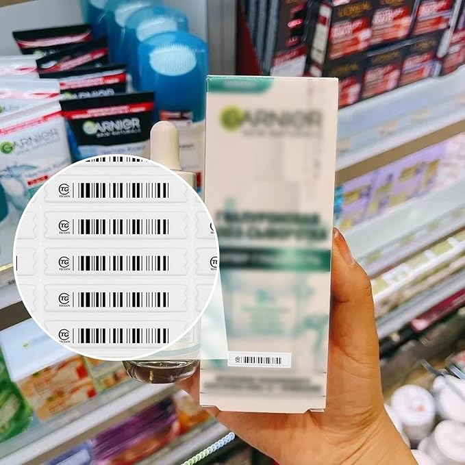 108 Pieces of 58 kHz Acousto-Magnetic (AM) Security Tag Labels, Compatible with 58 kHz EAS Systems. Features Simulated Barcodes
