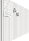 Bumusty Large Cork Board Alternative-47 x35 Felt Bulletin Board Tiles, with 30 Pushpins, 70 Adhesive Tabs, 12-Pack Slat Wall Paneling, Cork Boards for Office Push Pin Board Felt Board-Milky White