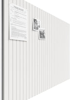 Bumusty Large Cork Board Alternative-47 x35 Felt Bulletin Board Tiles, with 30 Pushpins, 70 Adhesive Tabs, 12-Pack Slat Wall Paneling, Cork Boards for Office Push Pin Board Felt Board-Milky White