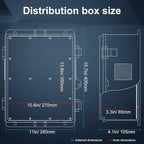 Outdoor Electrical Junction Box, ABS Water Resistant Enclosure with Internal Mounting Panel & Hinged Cover, 15.7" H* 11" L* 4.1" W