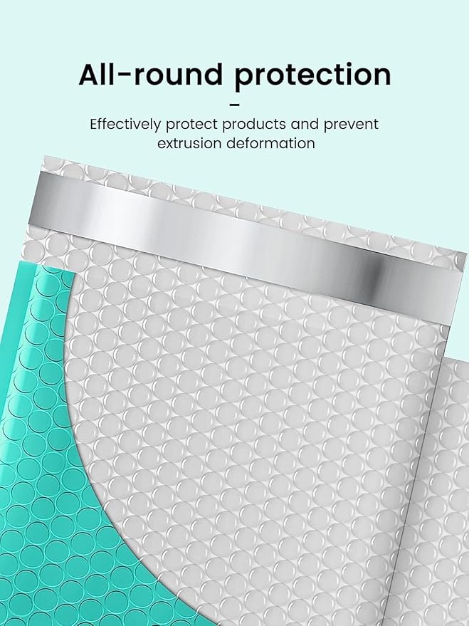 GSSUSA Teal Bubble Mailers 6X10 Inches 500 Pack, Padded Poly Bubble Mailer, Small Padded Envelopes Strong Adhesion Bubble Envelopes,Self-Seal Mailing Envelopes for Small Business,Package Supplies