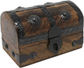 Nautical Cove Treasure Chest Keepsake and Decorative Wood Box (Small 5x3x3.25) - Storage Box, Wooden Box with Hinged Lid, Rustic Storage, Pirate Storage Box, Vintage Wooden Chest
