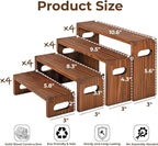 16PCS Wooden Buffet Risers and Stands with Reusable Table Signs, stackable Cube Rustic Wood Food Risers for Buffet Display, Cupcake Holder, Cupcake Stand, Dessert Table Display Set, 4 Sizes