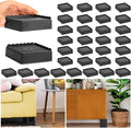 Bed Risers 1 inch, 2 inch, 3 inch, 4 inch Heavy Duty, Adjustable Furniture Riser for Table Desk Couch Sofa Chair Recliner Leg Frame Dorm, Stackable Bed Raisers Blocks (Black 8 Pack, 1+1+1+1 inch)