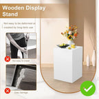 Cube Display Pedestal Stand for Bridal Shop, Square White Display Risers Columns, Party Event Decor Platform Base Tables for Boutiques Wedding Birthday Party Exhibition (15.7*15.7*23.6in)