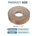 PATIKIL Walnut Edge Banding, 1 1/2 in x 49.2 ft Wood Veneer Tape, Pre-glued Flexible