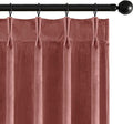 MIULEE Dusty Rose Velvet Curtains 96 inches Long, Pinch Pleated Blackout Drapes with Hooks, Thermal Insulated Pinch Pleat Panels for Bedroom Living Room, 2 Panels