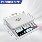 Industrial Counting Scale for Small Part (30kg, 66lb,1g), g/kg/lb,Coin Scale Built-in Battery,Digital Inventory Scale with Alarm Mode, RS-232 Interface for Printer Connectivity