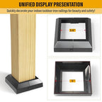 3.5"x3.5"（Actual: 3.5"x3.5"） Deck Post Base Cover Decorative Post Base Trim Skirt Black Aluminum 12Pack