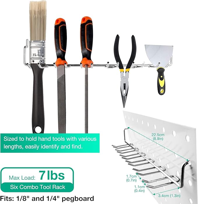G.CORE 12 Pack Peg Board Tool Utility Hooks, Heavy Duty Pegboard Set Hooks Hangers, Pegboard Accessories for Garage Kitchen Bathroom Home Improvement Retail Display Shelf Board Craft Room Organization