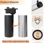 Brightened H Type Black Track Lighting Heads, 6PCS 4000K Natural White 20W 2400lm for Accent Lighting, Dimmable LED Track Lighting Ceiling Spotlight Fixture