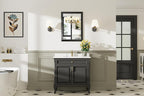 22x30 Inch Black Bathroom Mirror for Wall, Thick Metal Framed Rectangle Mirrors for Over Sink, Bedroom, Living Room, Entryway, Anti-Rust, HD Tempered Glass