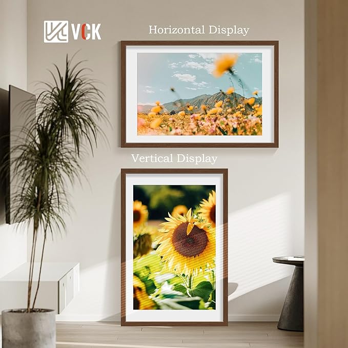 VCK 24x36 Poster Frame 2 Pack - Brown, High-End Wood Picture Frames with Polished Plexiglass, Display 20x30 Photo with Mat or 24x36 without Mat, Art Gallery-Quality, Wall Hanging, Brown