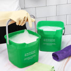 Roshtia 6 Pcs 3 Quart Cleaning Bucket Small Sanitizing Square Bucket Detergent Pail for Home Commercial Restaurant Kitchen Office School (Green)